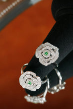 Load image into Gallery viewer, LUOWEND 18K White Gold Natural Green Diamond Ring for Women