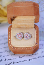 Load image into Gallery viewer, LUOWEND 18K White Gold Real Natural Pink Diamond Stud Earrings for Women