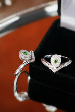 Load image into Gallery viewer, LUOWEND 18K White Gold Natural Green Diamond Ring for Women