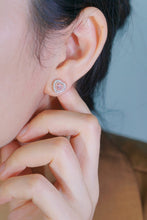 Load image into Gallery viewer, LUOWEND 18K White Gold Real Natural Pink Diamond Stud Earrings for Women