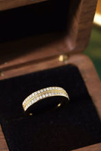 Load image into Gallery viewer, LUOWEND 18K Yellow Gold Natural Diamond Ring for Women