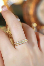Load image into Gallery viewer, LUOWEND 18K Yellow Gold Natural Diamond Ring for Women
