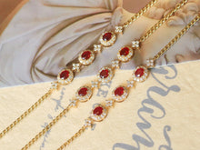 Load image into Gallery viewer, LUOWEND 18K Yellow Gold Natural Ruby Bracelet for Women