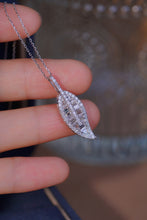 Load image into Gallery viewer, LUOWEND 18K White Gold Real Natural Diamond Pendant Necklace for Women