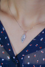 Load image into Gallery viewer, LUOWEND 18K White Gold Real Natural Diamond Pendant Necklace for Women