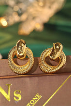 Load image into Gallery viewer, LUOWEND 18K Yellow Gold Stud Earrings for Women