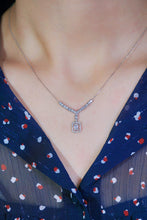 Load image into Gallery viewer, LUOWEND 18K White Gold Real Natural Diamond Pendant Necklace for Women