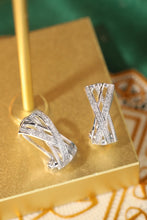 Load image into Gallery viewer, LUOWEND 18K White Gold Natural Diamond Earrings for Women