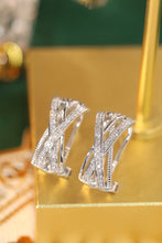 Load image into Gallery viewer, LUOWEND 18K White Gold Natural Diamond Earrings for Women