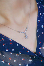 Load image into Gallery viewer, LUOWEND 18K White Gold Real Natural Diamond Pendant Necklace for Women
