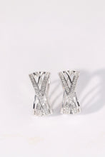 Load image into Gallery viewer, LUOWEND 18K White Gold Natural Diamond Earrings for Women