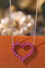 Load image into Gallery viewer, LUOWEND 18K White Gold Natural Ruby Pendant Necklace for Women