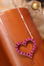 Load image into Gallery viewer, LUOWEND 18K White Gold Natural Ruby Pendant Necklace for Women