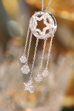 Load image into Gallery viewer, LUOWEND 18K White Gold Natural Diamond Necklace for Women