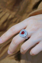 Load image into Gallery viewer, LUOWEND 18K White Gold Real Natural Ruby and Diamond Gemstone Ring for Women