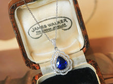 Load image into Gallery viewer, LUOWEND 18K White Gold Natural Sapphire Necklace for Women