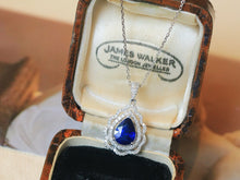 Load image into Gallery viewer, LUOWEND 18K White Gold Natural Sapphire Necklace for Women
