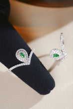 Load image into Gallery viewer, LUOWEND 18K White Gold Natural Green Diamond Ring for Women