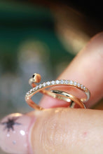 Load image into Gallery viewer, LUOWEND 18K Yellow Gold Natural Diamond Ring for Women