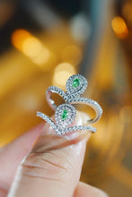 Load image into Gallery viewer, LUOWEND 18K White Gold Natural Green Diamond Ring for Women
