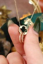 Load image into Gallery viewer, LUOWEND 18K Yellow Gold Natural Diamond Necklace for Women