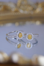 Load image into Gallery viewer, LUOWEND 18K White Gold Natural Yellow Diamond Ring for Women