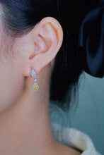 Load image into Gallery viewer, LUOWEND 18K White Gold Real Natural Yellow Diamond Stud Earrings for Women