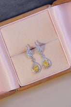 Load image into Gallery viewer, LUOWEND 18K White Gold Real Natural Yellow Diamond Stud Earrings for Women