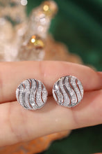 Load image into Gallery viewer, LUOWEND 18K White Gold Natural Diamond Earrings for Women