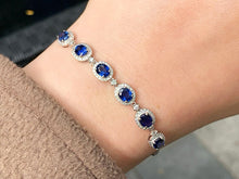 Load image into Gallery viewer, LUOWEND 18K White Gold Natural Sapphire Bracelet for Women