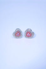 Load image into Gallery viewer, LUOWEND 18K White Gold Real Natural Pink Diamond Stud Earrings for Women