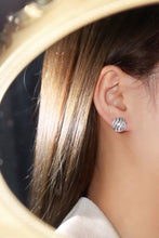 Load image into Gallery viewer, LUOWEND 18K White Gold Natural Diamond Earrings for Women