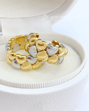 Load image into Gallery viewer, LUOWEND 18K White and Yellow Gold Hoop Earrings for Women