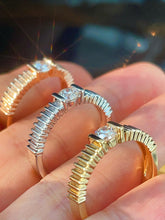 Load image into Gallery viewer, LUOWEND 18K White/Yellow/Rose Gold Natural Diamond Ring for Women