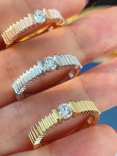 Load image into Gallery viewer, LUOWEND 18K White/Yellow/Rose Gold Natural Diamond Ring for Women