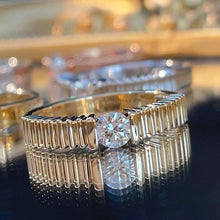 Load image into Gallery viewer, LUOWEND 18K White/Yellow/Rose Gold Natural Diamond Ring for Women