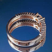 Load image into Gallery viewer, LUOWEND 18K White/Yellow/Rose Gold Natural Diamond Ring for Women