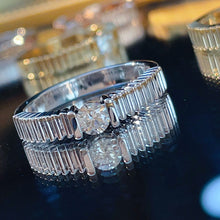 Load image into Gallery viewer, LUOWEND 18K White/Yellow/Rose Gold Natural Diamond Ring for Women