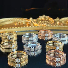 Load image into Gallery viewer, LUOWEND 18K White/Yellow/Rose Gold Natural Diamond Ring for Women