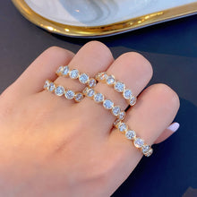 Load image into Gallery viewer, LUOWEND 18K Yellow Gold Natural Diamond Ring for Women