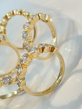 Load image into Gallery viewer, LUOWEND 18K Yellow Gold Natural Diamond Ring for Women