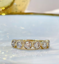 Load image into Gallery viewer, LUOWEND 18K Yellow Gold Natural Diamond Ring for Women