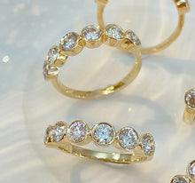 Load image into Gallery viewer, LUOWEND 18K Yellow Gold Natural Diamond Ring for Women