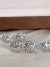 Load image into Gallery viewer, LUOWEND 18K White Gold Natural Diamond Earrings for Women