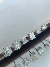 Load image into Gallery viewer, LUOWEND 18K White Gold Natural Diamond Earrings for Women
