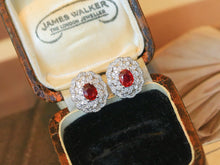 Load image into Gallery viewer, LUOWEND 18K White Gold Natural Ruby Earrings for Women