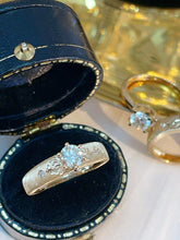 Load image into Gallery viewer, LUOWEND 18K Yellow Gold Natural Diamond Ring for Women