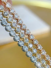 Load image into Gallery viewer, LUOWEND 18K White/Yellow/Rose Gold Fine Jewelry Real Natural Diamond Bracelet for Women