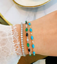 Load image into Gallery viewer, LUOWEND 18K Yellow Gold Natural Gemstone Bracelet for Women