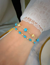 Load image into Gallery viewer, LUOWEND 18K Yellow Gold Natural Gemstone Bracelet for Women